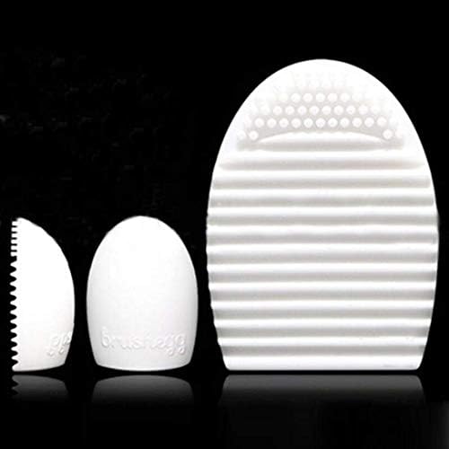 Familizo Cleaning Tools MakeUp Washing Brush Scrubber Board Cosmetic Silicone Egg Clean Tools (White)