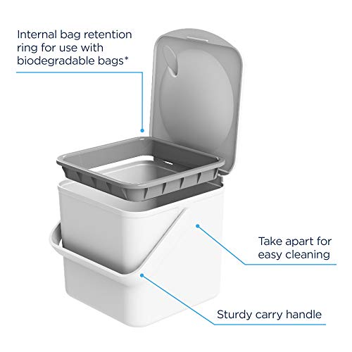 Minky Homecare Food Compost Caddy, White - Thumbnail 4
