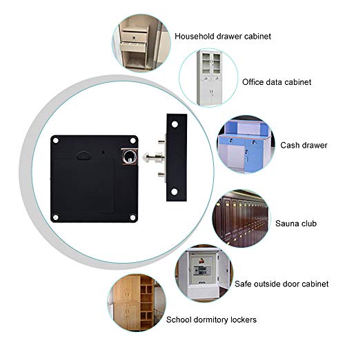 Gexmil Electronic Cabinet RFID Lock Kit Set, Hidden DIY Lock for Wooden Cabinet Drawer Locker, RFID Card/Tag Entry