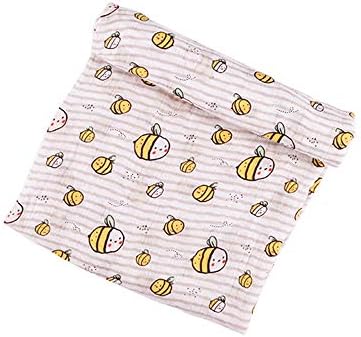Anbenser Newborn Baby Blanket Super Soft Bamboo Fiber Allergy-Free Lightweight Toddler Receiving Wrap Swaddle Blanket for Boys Girls 47 X 47 inch Soft Breathable Cotton(Honeybee)