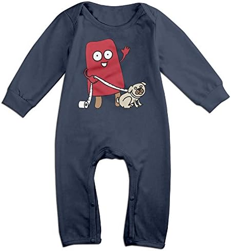 Cherry Dog Funny Long Sleeves Variety Baby Onesies Creeper For Little Kids Navy Size 18 Months