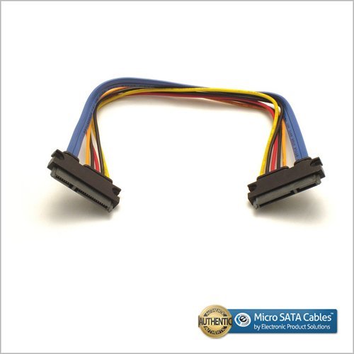 22 Pin SATA Female to 22 Pin SATA Female Power and Data Cable - 8 Inches