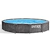 Intex 26749ST 12 Foot x 30 Inch Round Greywood Prism Steel Frame Premium Above Ground Pool Set with Filter Cartridge…