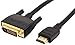 Amazon Basics HDMI to DVI Adapter Cable, Bi-Directional 1080p, Gold Plated, Black, 6 Feet, 24-Pack
