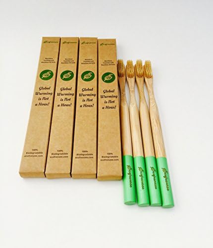 Bamboo infused bristle Bamboo handle toothbrush eco-friendly biodegradable medium adult