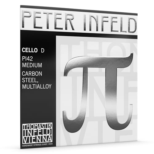 Thomastik Peter Infeld D-Saite fuer Cello 4/4 Medium Karbonstahl-Kern, Multi Alloy umsponnen - PI42