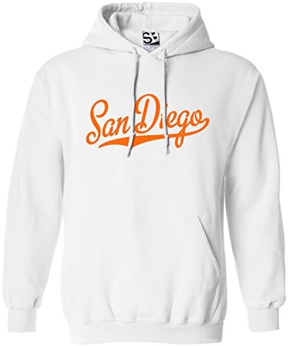 Shirt Boss Unisex San Diego Script &amp; Tail HOODIE XL White / Orange
