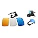 L.Store ® Soft Pop-Up Flash Diffuser with Fastening Strap: White, Blue (cool) & Orange (warm) screens; compatible with Canon Nikon Pentax Olympus Panasonic Fujifilm and most other On-camera Flashes