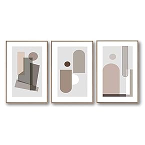 3 Piece Framed Canvas Home Artwork Decoration Abstract Color Block Canvas Wall Art for Living Room, Bedroom - 16"x24"x3 Panels