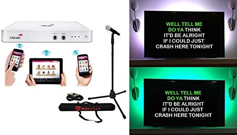 HDKaraoke HDK Box 2.0 Wi-Fi Karaoke Machine System+LED TV Light Strip+Mic+Stand