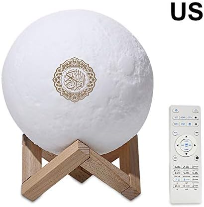 TOMOYOU Quran Bluetooth Speakers Colorful Remote Control Small Moonlight LED Night Mini Portable LED Colorful Wireless Loud Stereo Sound Speaker Light Moon Lamp Moonlight Wireless Quran Speaker