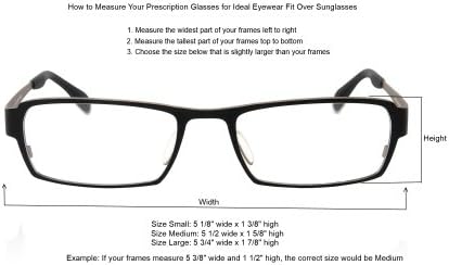Sun Shield Fit Over Sunglasses with Blue Blocker HD Driving Lens & Spring Hinges - Fit Over Prescription Glasses