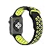For Apple Watch Band, Wearlizer Soft Silicone Sport Replacement Strap for both Series 1 and Series 2 - 42mm Black and Yellow, Size S