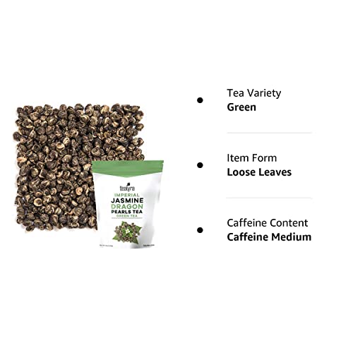 Tealyra Imperial Jasmine Dragon Pearls 8Ounce Green Tea Loose Leaf Premium Jasmine