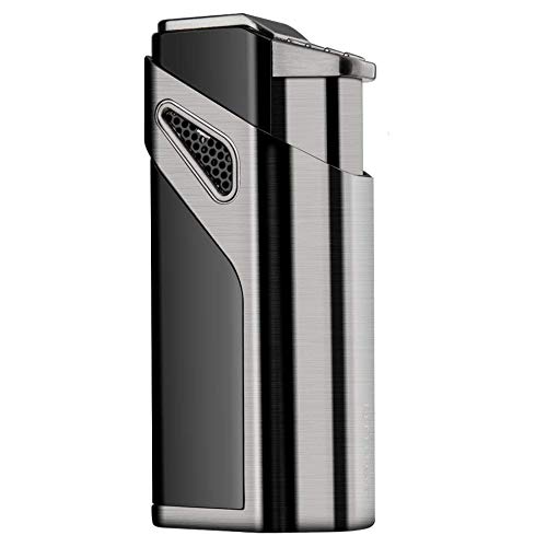 Torch Lighter-Butane Refillable Butane Torch Lighter-Triple Jet Flame Lighter Fluid Gas Torch Butane Lighter 3 Jet Lighter with Punch-Butane NOT Included