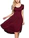 BLUETIME Women's Casual Loose Short Sleeve High Low Pleated Flare Swing Dress