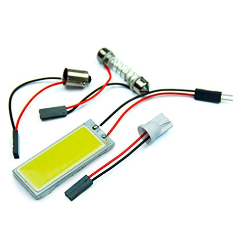 Quaant Car LED Light,AUTO 12V 2pcs Xenon HID Super White 36 COB LED Dome Map Light Bulb With T10 Light Adapter Car Interior Panel Lamp Car-styling (Yellow)