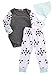 3pcs Newborn Infant Kids Baby Boy Girl Clothes Tops Romper+Pants+Hat Outfits Set (0-3 Months, Gray&White)