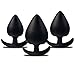 Anal Plug Silicone Butt Plug,Riodong Anal Sex Toys in Black (Three-piece Suit)