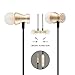Headphones In-Ear Earbuds Earphones, Acode 3.5mm Metal Housing Magnetic Best Wired Bass Stereo Headset Built-in Mic/Hands-free/Volume Control+Carrying Case+3 Pair EarBuds (S/M/L) (Gold)