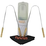 MasterMedi Tongue Cleaner Tongue Scraper Brass Handle Surgical Grade Stainless Steel Tongue Brush Dental Kit Professional Stainless Steel Eliminate Bad Breath With Tongue Sweeper Non-synthetic Grip