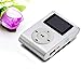 Sannysis Mini MP3 Player USB Clip LCD Screen Support 32GB Micro SD TF Card (Silver)