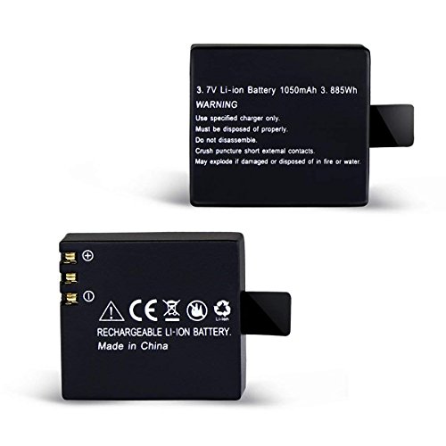 2 x 1050MAH Rechargeable Action Camera Battery(2Pack) and USB Dual