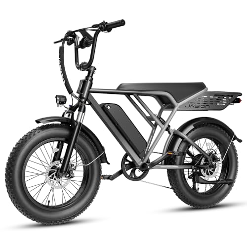 Jasion RetroVolt&Pro Electric Bike for Adults, 70/90Miles Electric Motorcycle,2000W/3000W Peak Ebike,30/38MPH Electric Dirt Bike, 48V-52V,13AH-20AH Battery, 20" Fat Tire E Bike with Full Suspension