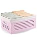 Wooden Storage Bin Containers - Decorative Closet, Cabinet and Shelf Basket Organizers Lined With Machine Washable Soft Linen Fabric - Pink, Large