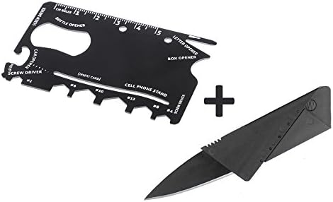 18 in 1 Credit Card Size Multi-function Tool, Great Gift for Safety, Camping, or Survival Enthusiast. With Free Credit Card Size Folding Safety Utility Knife.