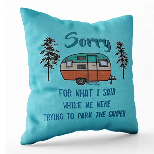 EMMTEEY Home Decor Throw Pillowcase for Sofa Cushion Cover,Christmas What i Said Parking rv Camper Decorative Square Accent Zippered and Double Sided Printing Pillow Case Covers 20X20Inch - Thumbnail 3
