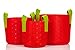 MIMA2672 Fabric Grow Pots, 3 Pack, 3-Gallon, 5-Gallon, and 7-Gallon Outdoor Planters with Advanced Aeration, Yields Stronger, Healthier Plants, Vegetables and Vegetation (Red Black Dots)thumb 1