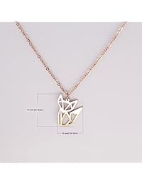 hanfly Fox colgante collar joyería para las mujeres Origami joyería 16.5" + Extensor de 1.5"