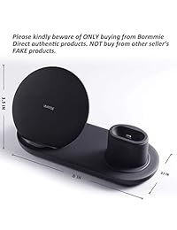 Cargador inalámbrico 3 en 1 soporte de carga inalámbrico para Apple Watch y Airpods, Qi Fast Estación de carga inalámbrica compatible iPhone X XS XR XS Max 8 8 Plus, para Apple Watch Series 4 3 2 1 AirPods, negro