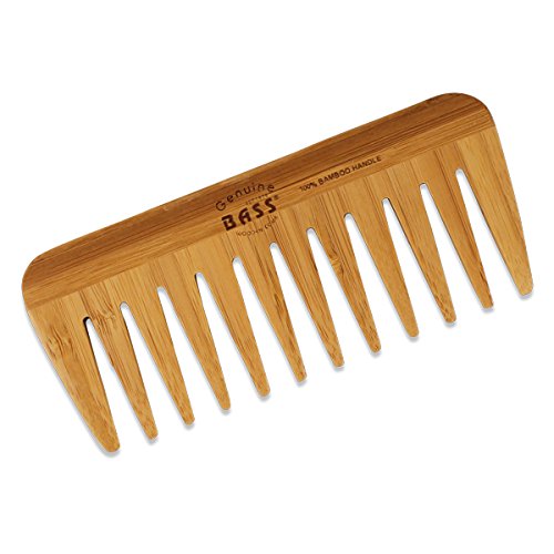 Large Wide Tooth Wood Comb By Bass Brushes 6X2.5 inch