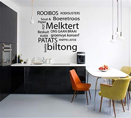 Wall Stickers Art DIY Removable Mural Room Decor Mural Vinyl South African Food Ons Gaan Braai Melktert for Kitchen Restaurant