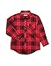 Leveret Kids & Toddler Boys Long Sleeve Uniform Cotton Dress Shirt Black & Red Plaid (Size 10 Years)