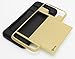 Bastex Samsung Galaxy S7 Edge Case, Hybrid Black Rubber Silicone Cover Gold Hard Plastic Hidden Credit Card Cash Id Holder Slot Case for Samsung Galaxy S7 Edge G935