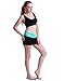 HDE Women's Activewear Colorblock Stretch Foldover Workout Yoga Fitness Shorts (Black and Teal, X-Large)