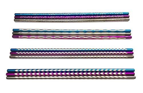 Dealoha 12x Edelstahl Trinkhalme I lasergraviert mit Muster I I Strohhalme I plastikfrei – Bild 7