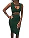 ALLEGRACE Women Sexy Stretch Bodycon Mid Bandage Party Dress Army Green M