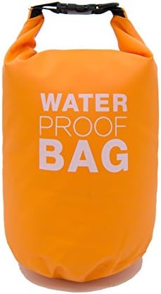 Dry Bag For Kayaking, Swimming, Boating, Camping, Sailing &amp; Hiking, Beach - Roll Top Dry Sack With Shoulder Strap - 5L Orange - Waterproof &amp; Made Of Lightweight PVC By MAXOUT