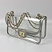 Flada Clear Purse Transparent Handbag Women Shoulder Bags with Chain Silver