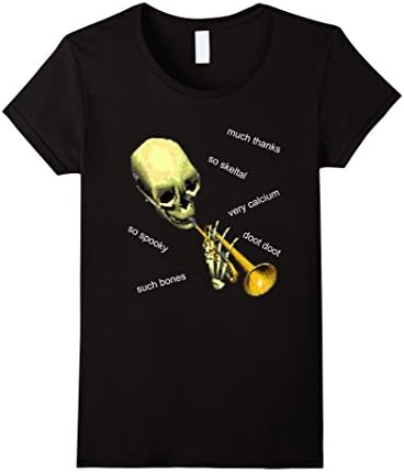 Women's Mr Skeltal Doot &amp; Meme | Funny Bones &amp; Calcium T-Shirt Small Black