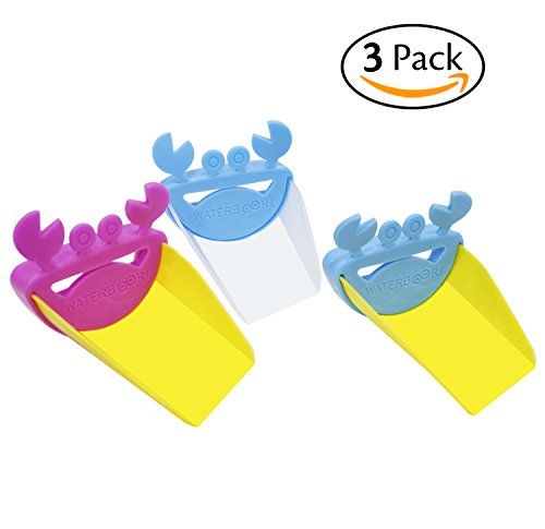 Leyaron Faucet Extender Sink Handle Extender, Safe Fun Hand-washing Solution for Babies, Toddlers, Kids and Children, Teach Your Kids Good Sanitation Habits, Set of 3, Crab