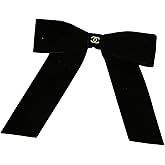 Luxury Velvet Bow Hair Clip for Women – Oversized Black French Ribbon Barrette Elegant Designer-Inspired Hair Accessory Strong Hold Clip for Thick & Fine Hair Perfect for Daily Wear Party & Gifts