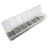 BEADNOVA 2000pcs Rhodium Plated Open Jump Ring 3mm 4mm 5mm 6mm 7mm 8mm Set with Free Jump Ring Open Tool For Jewelry Findings making (2000pcs Box Set)