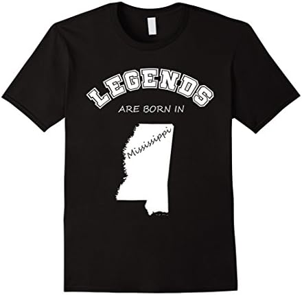 Mens State Home - legends are born in Mississippi - Funny America 2XL Black