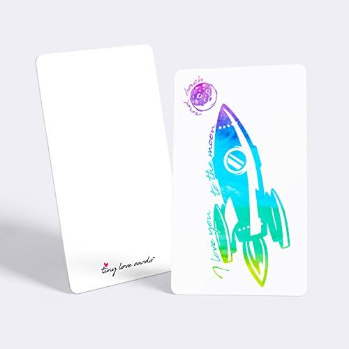 Tiny Love Cards - Set of 85 Cute Mini Cards for ANY Occasion - 2” x 3.5”, Small Blank Note Cards (Love Notes: Rocket)