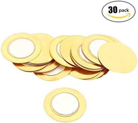 OdiySurveil(TM) 30-Pack Diameter 20mm Film Gasket Piezo Ceramic Copper Disc Piezoelectric Buzzer